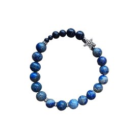 Dames armband Lapis Lazuli 8 mm met ster kraal Dames armband Lapis Lazuli 8 mm met ster kraal