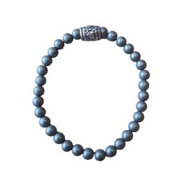 Dames armband Hematiet (mat) (L) 6 mm met basic kraal