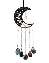 Maan/Tree of Life met Obsidiaan en Agaat