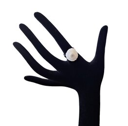 Dames ring met witte Agaat