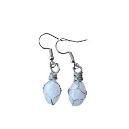 Oorbellen witte Jade Oorbellen witte Jade