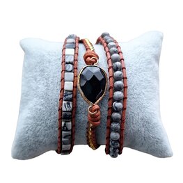 Dames wikkel armband Agaat Matrix