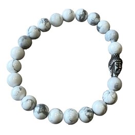 Heren armband Amerikaans Howliet 8 mm met Boeddha kraal Heren armband Amerikaans Howliet 8 mm met Boeddha kraal