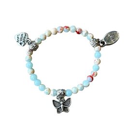 Kinder armband (15 cm) Larderiet 4 mm met bedeltjes Kinder armband (15 cm) Larderiet 4 mm met bedeltjes