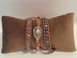 Dames wikkelarmband Labradoriet Dames wikkelarmband Labradoriet