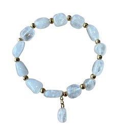 Dames armband Bergkristal met goudkleurige RVS tussenkralen Dames armband Bergkristal met goudkleurige RVS tussenkralen