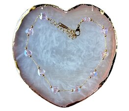 Enkel-/armbandje met roze hartjes