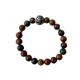 Dames armband Picasso Jaspis 8 mm met Tree of Life kraal Dames armband Picasso Jaspis 8 mm met Tree of Life kraal