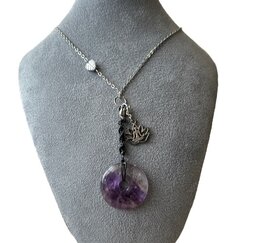 Ketting Bi schijf Amethist