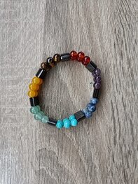 Dames armband Regenboog & Hematiet