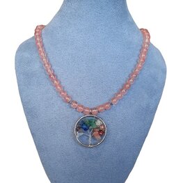 Damesketting Tree of Life met rode Calciet Damesketting Tree of Life met rode Calciet