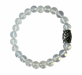 Heren armband Bergkristal met vlecht kraal Heren armband Bergkristal met vlecht kraal