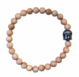 Dames armband Zonnesteen 6 mm met Boeddha kraal Dames armband Zonnesteen 6 mm met Boeddha kraal