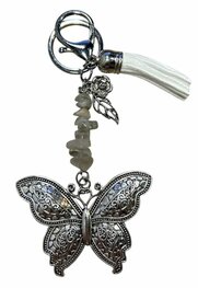 Sleutel/tas hanger vlinder witte Jade Sleutel/tas hanger vlinder witte Jade