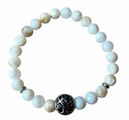 Dames armband Parelmoer 8 mm met Tree of Life kraal Dames armband Parelmoer 8 mm met Tree of Life kraal