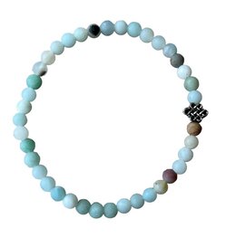 Dames armband Amazoniet 4 mm met oneindige geluksknoop