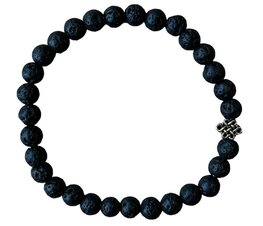 Dames armband Lava steen 5 mm met oneindige geluksknoop