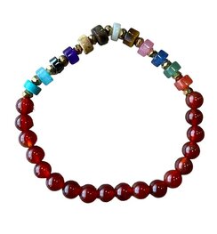 Dames armband Carneool 6 mm met spacers Dames armband Carneool 6 mm met spacers