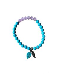 Dames armband Rozenkwarts en Turquoise 6 mm