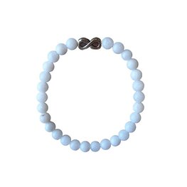 Dames armband witte Jade 6 mm met Infinity kraal