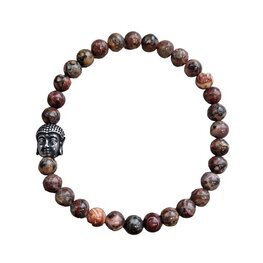 Dames armband Luipaard Jaspis 6 mm met Boeddha kraal Dames armband Luipaard Jaspis 6 mm met Boeddha kraal