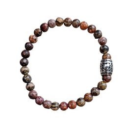 Dames armband Luipaard Jaspis 6 mm met basic kraal