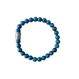 Dames armband Azuriet Malachiet 6 mm met basic kraal Dames armband Azuriet Malachiet 6 mm met basic kraal