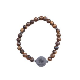 Dames armband Tijgeroog 6 mm met sterrenbeeld Leeuw Dames armband Tijgeroog 6 mm met sterrenbeeld Leeuw