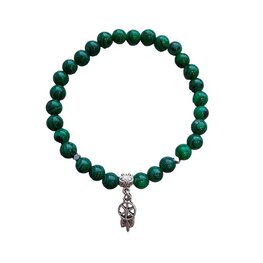 Dames armband Malachiet 6 mm met dromenvanger bedel