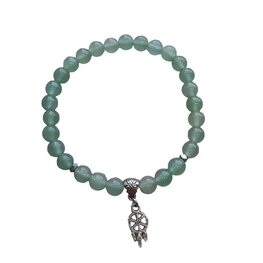 Dames armband Aventurijn 6 mm met dromenvanger bedel