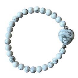 Dames armband Howliet 6 mm met hart