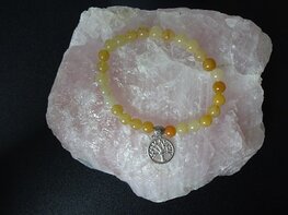 Dames armband Honing-Jade met Tree of Life kraal