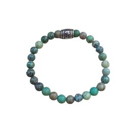 Dames armband Afrikaans Turquoise 6 mm met basic kraal Dames armband Afrikaans Turquoise 6 mm met basic kraal