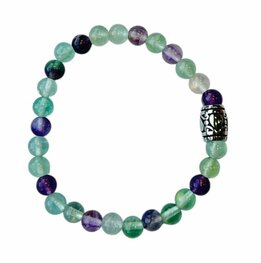 Dames armband Fluoriet 6 mm met basic kraal Dames armband Fluoriet 6 mm met basic kraal