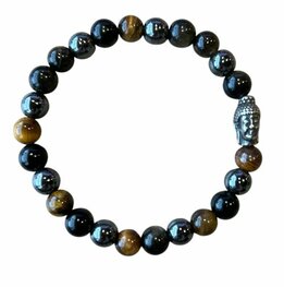 Heren armband 8 mm Balanced Power met Boeddha kraal Heren armband 8 mm Balanced Power met Boeddha kraal