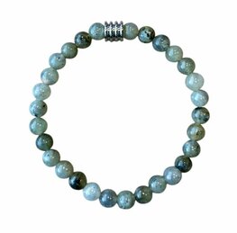 Dames armband Labradoriet 6 mm (19 cm) met vier ringen kraal
