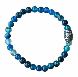 Dames armband Bandagaat 6 mm met basic kraal