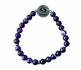 Dames armband Amethist 6 mm met sterrenbeeld Vissen Dames armband Amethist 6 mm met sterrenbeeld Vissen