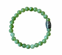 Damesarmband Olivijn 6 mm met basic kraal