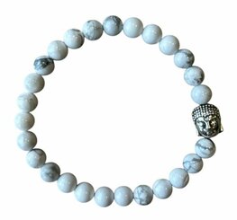 Dames armband Amerikaans Howliet 6 mm met Boeddha kraal Dames armband Amerikaans Howliet 6 mm met Boeddha kraal