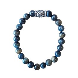 Heren armband Valkenoog 8 mm met vlecht kraal