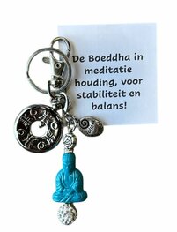 Meditatie Boeddha met munt (turquoise)