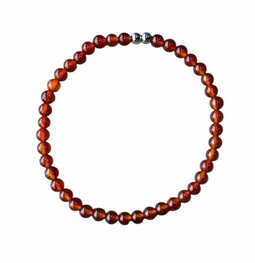 Dames armband Carneool 4 mm met zilverkleurige kralen Dames armband Carneool 4 mm met zilverkleurige kralen