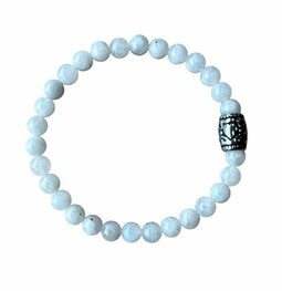 Dames armband Maansteen 6 mm met basic kraal Dames armband Maansteen 6 mm met basic kraal