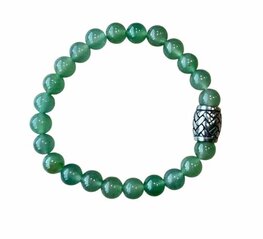 Heren armband Aventurijn 8 mm met vlecht kraal