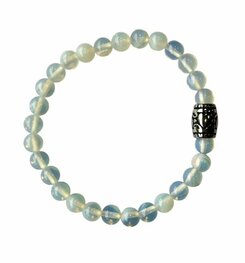 Dames armband Opaliet 6 mm met basic kraal Dames armband Opaliet 6 mm met basic kraal