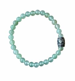 Dames armband Aventurijn 6 mm met basic kraal Dames armband Aventurijn 6 mm met basic kraal