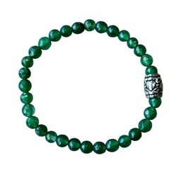 Dames armband groene Agaat (facet) 6 mm met basic kraal Dames armband groene Agaat (facet) 6 mm met basic kraal