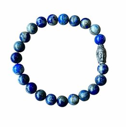 Heren armband 8 mm Lapis Lazuli met Boeddha kraal Heren armband 8 mm Lapis Lazuli met Boeddha kraal