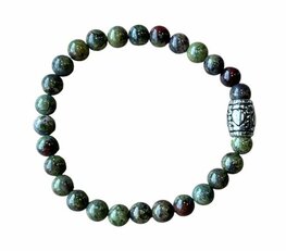 Dames armband Drakenbloed Jaspis 6 mm met basic kraal Dames armband Drakenbloed Jaspis 6 mm met basic kraal